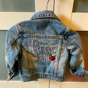 Flower girl jean jacket